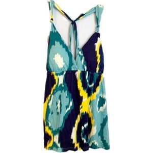 Canyon River Blues multi colored babydoll top built in cups knotted straps XL